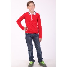 Embroidered t-shirt with long sleeves "Polo" red